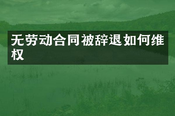 无劳动合同被辞退如权