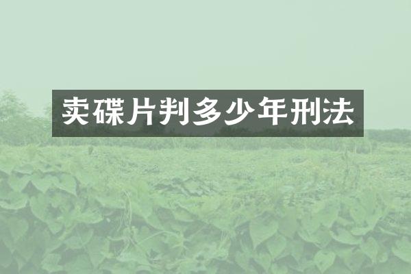 卖碟片判多少年刑法