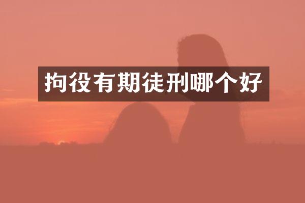 拘役有期徒刑哪个好
