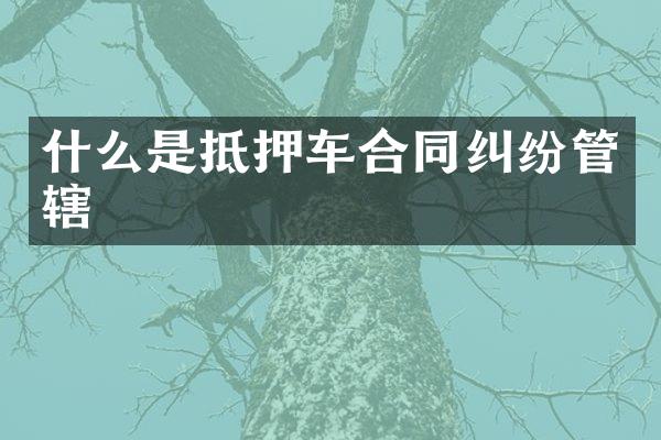 什么是抵押车合同纠纷管辖