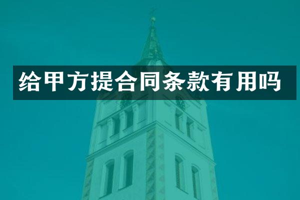 给甲方提合同条款有用吗