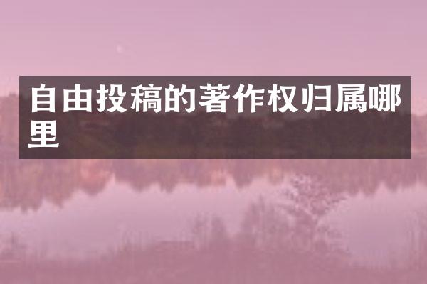 自由投稿的著作权归属哪里
