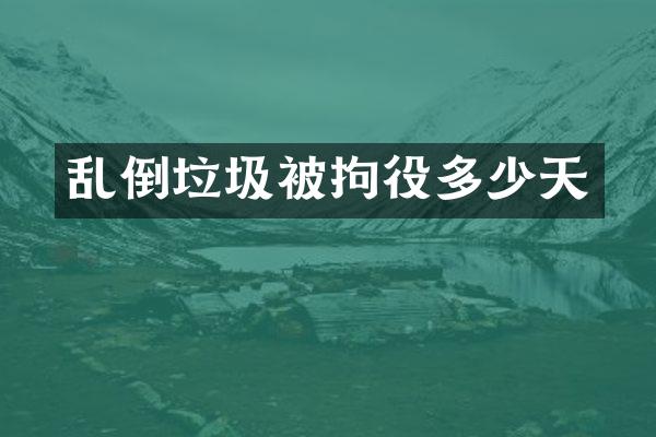 乱倒垃圾被拘役多少天