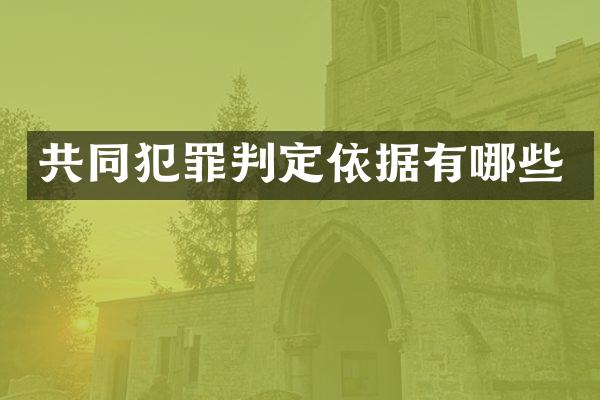 共同犯罪判定依据有哪些