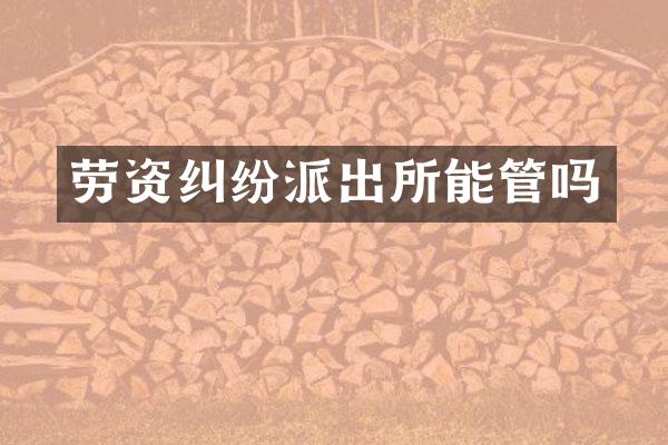 劳资纠纷派出所能管吗