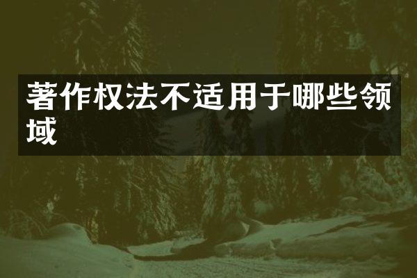 著作权法不适用于哪些领域