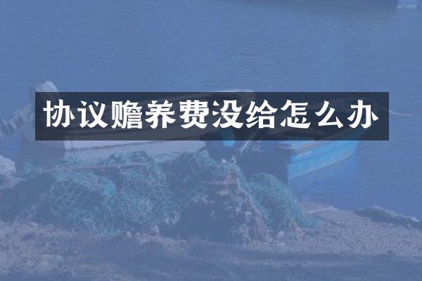 协议赡养费没给怎么办