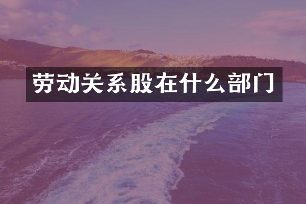 劳动关系股在什么部门