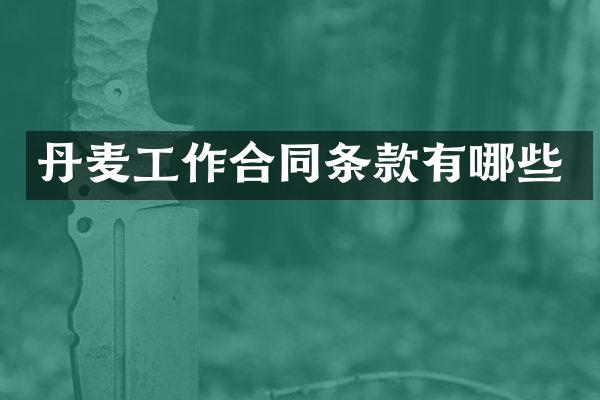 丹麦工作合同条款有哪些