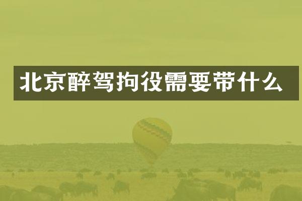 北京醉驾拘役需要带什么