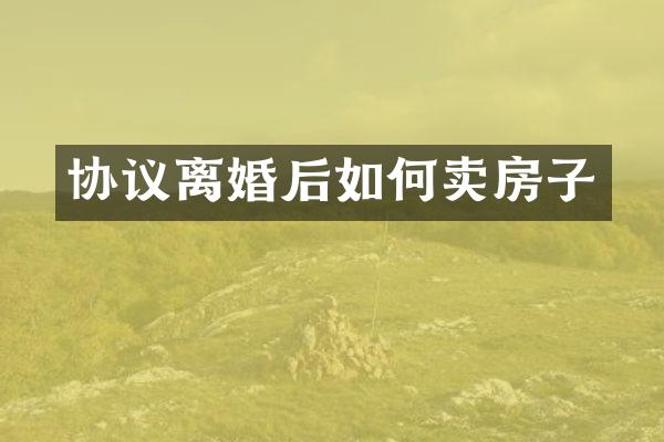 协议离婚后如何卖房子