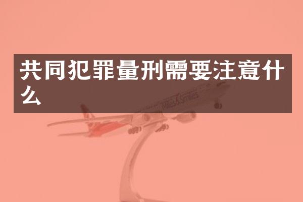 共同犯罪量刑需要注意什么