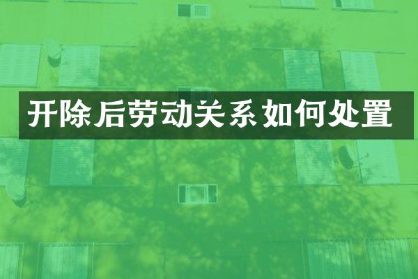 开除后劳动关系如何处置