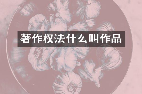 著作权法什么叫作品