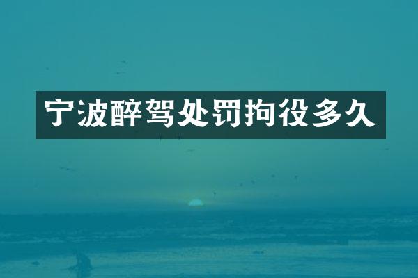 宁波醉驾处罚拘役多久