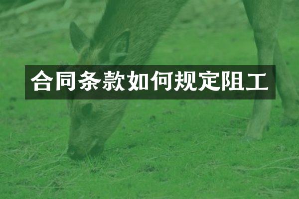 合同条款如何规定阻工