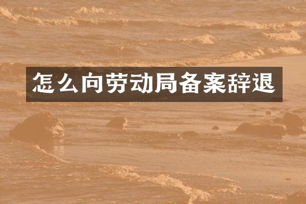 怎么向劳动局备案辞退