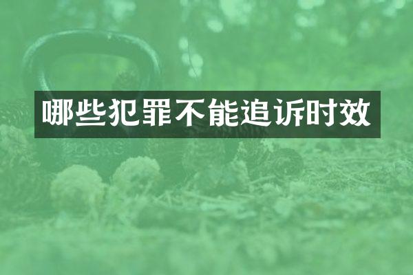 哪些犯罪不能追诉时效