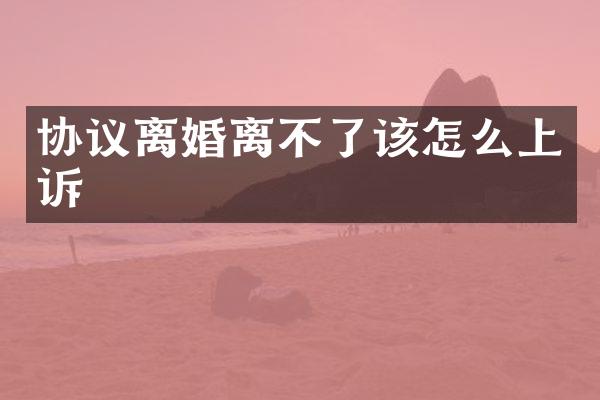 协议离婚离不了该怎么上诉