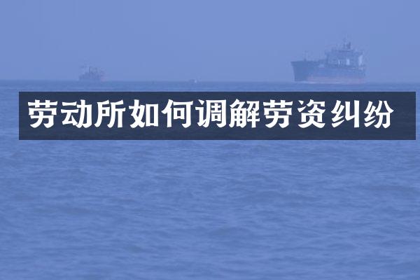 劳动所如何调解劳资纠纷