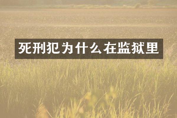 死刑犯为什么在监狱里