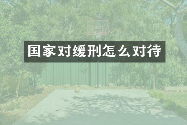 国家对缓刑怎么对待