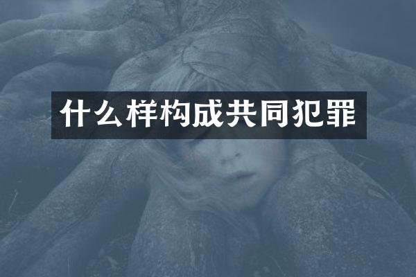 什么样构成共同犯罪