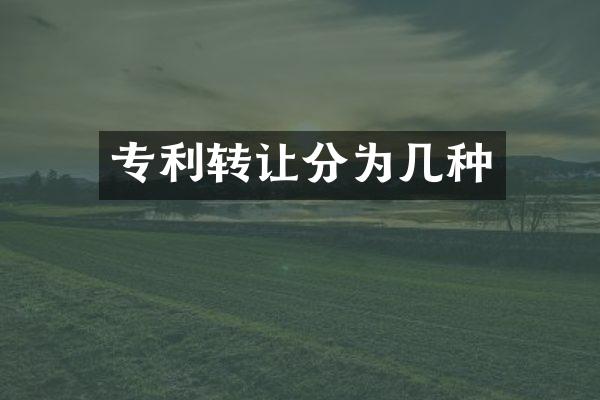 专利转让分为几种