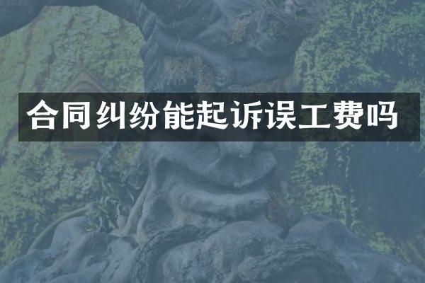 合同纠纷能起诉误工费吗
