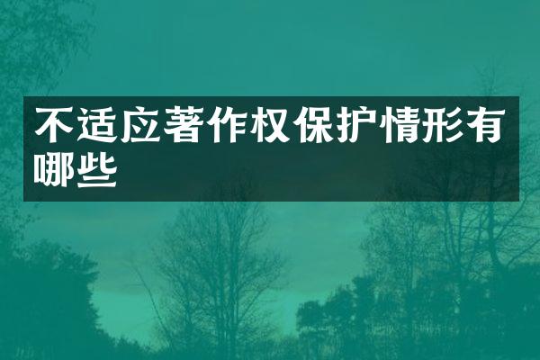 不适应著作权保护情形有哪些