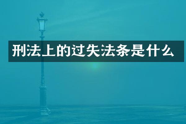 刑法上的过失法条是什么