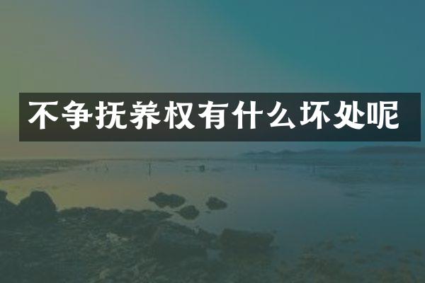 不争抚养权有什么坏处呢