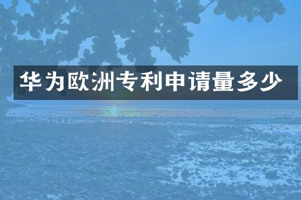华为欧洲专利申请量多少