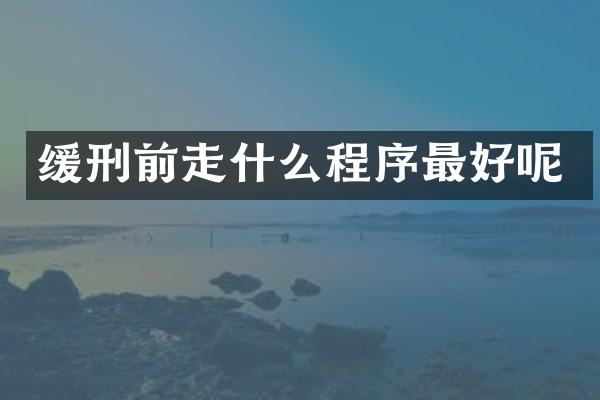 缓刑前走什么程序最好呢
