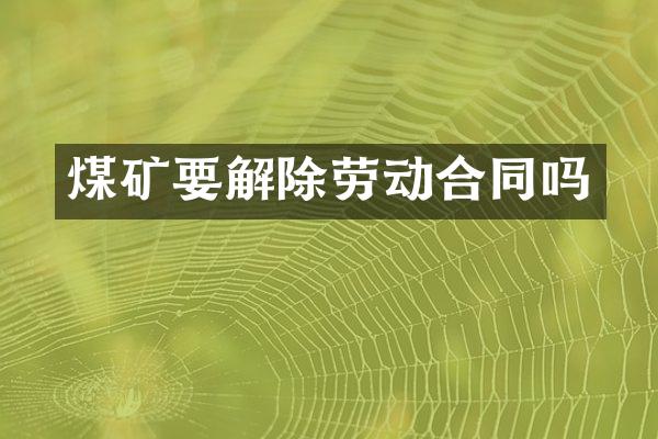 煤矿要解除劳动合同吗