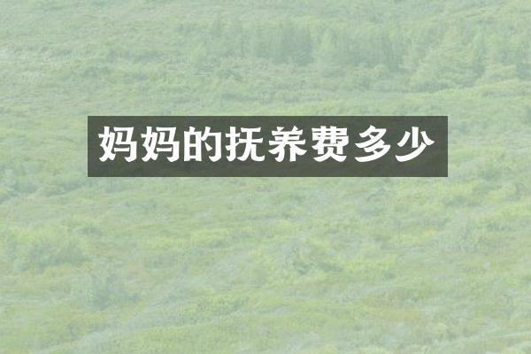 妈抚养费多少