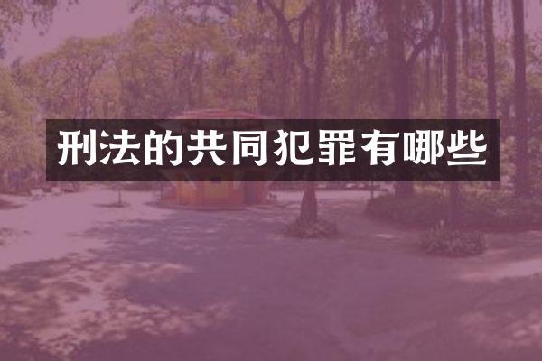 刑法的共同犯罪有哪些