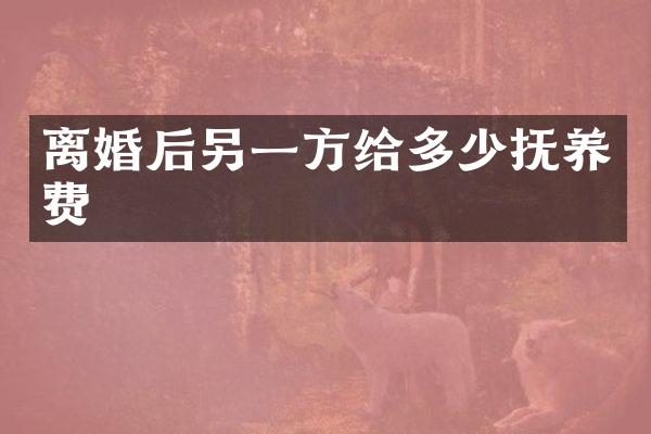 离婚后另一方给多少抚养费