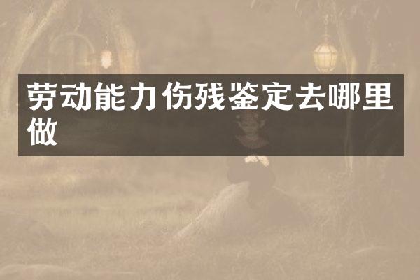 劳动能力伤残鉴定去哪里做