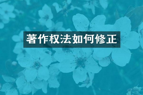 著作权法如何修正