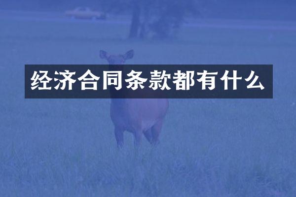 经济合同条款都有什么