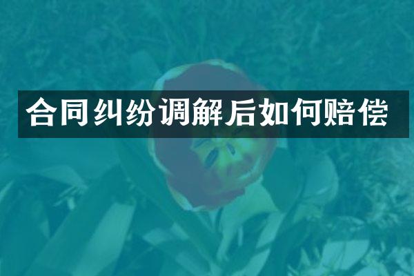 合同纠纷调解后如何赔偿