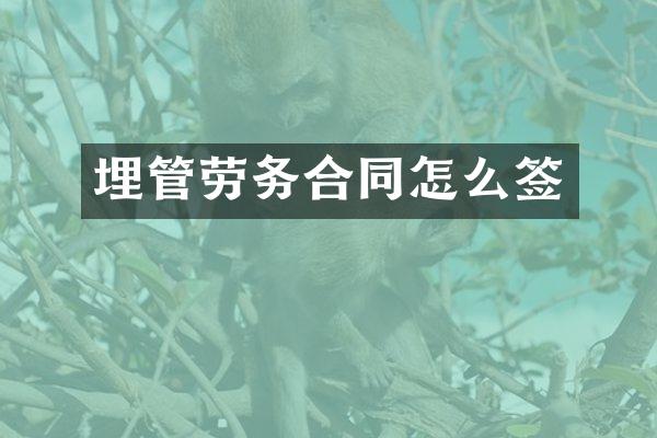 埋管劳务合同怎么签