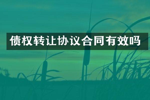 债权转让协议合同有效吗