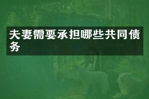 夫妻需要承担哪些共同债务