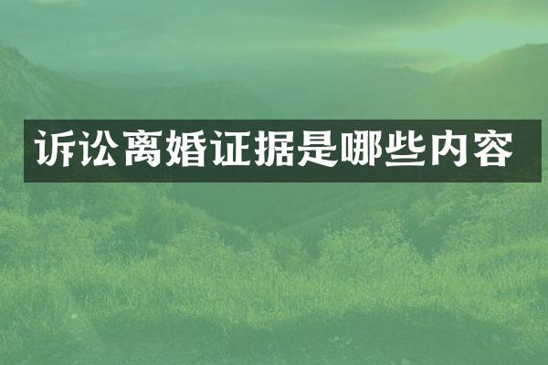 诉讼据是哪些内容