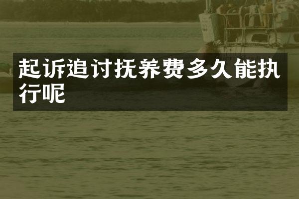 起诉追讨抚养费多久能执行呢