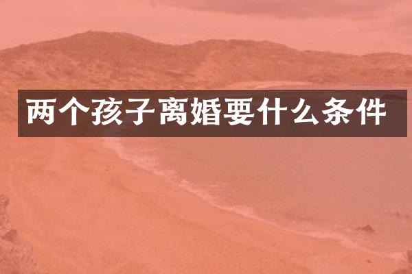 两个孩子离婚要什么条件