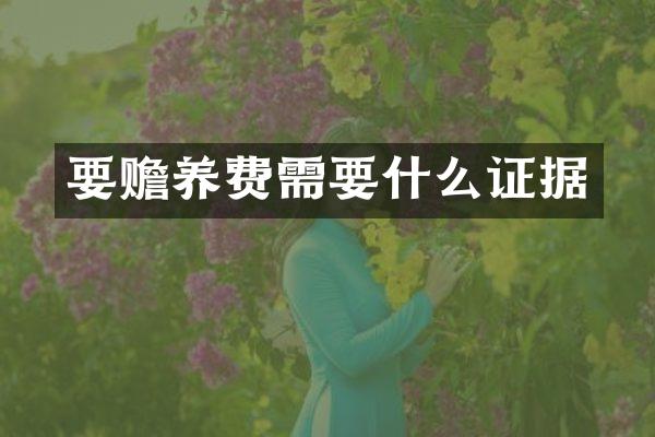 要赡养费需要什么证据