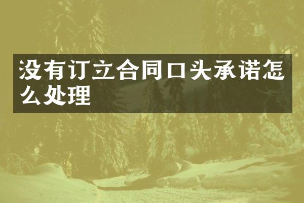 没有订立合同口头承诺怎么处理